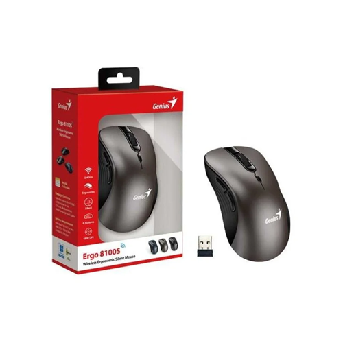 MOUSE WIRE GENIUS ERGO 8100S AI SILENT SILVER
