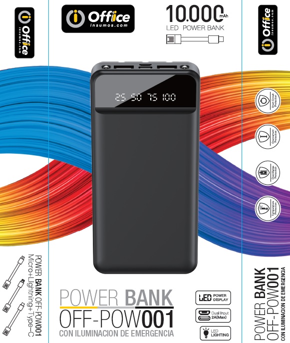 CARGADOR PORT. POWER BANK OFFICE 10000mAh DIGITAL