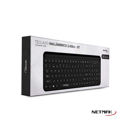 TECLADO WIRE/BT NETMAK KB380 C/SOPORTE CELU