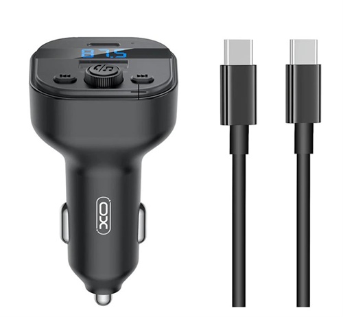 CARGADOR CELU P/AUTO XO C/CABLE USB-C/USB-C C/BT