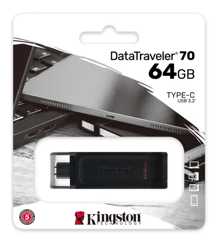 PENDRIVE 64GB USB-C KINGSTON DT70 3.2 NEGRO