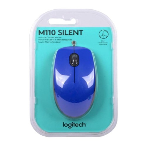 MOUSE USB LOGITECH M110 SILENT AZUL