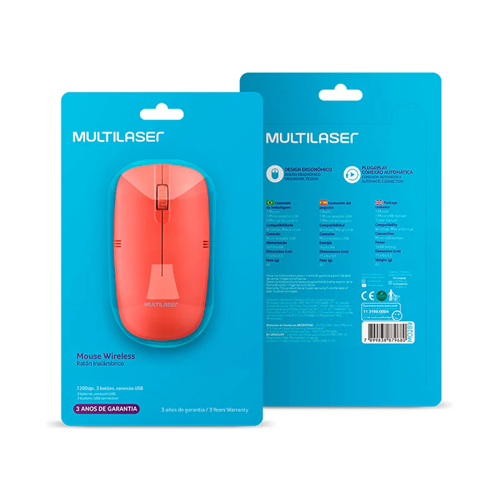 MOUSE WIRE MULTILASER M0289 ROJO