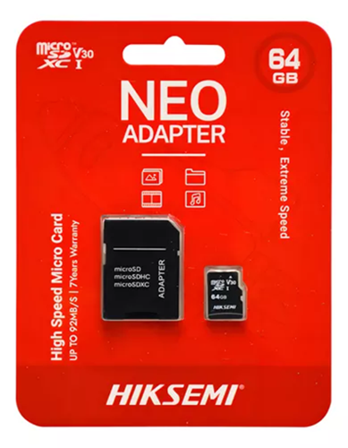 MICRO SD 64GB HIKSEMI C/ADAP. CL10