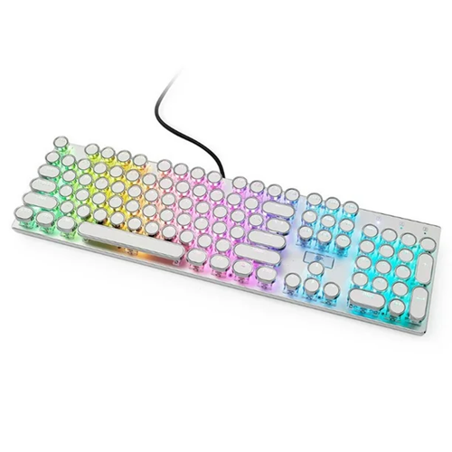 TECLADO USB XO KB-07 METALICO C/LUZ RGB BLANCO