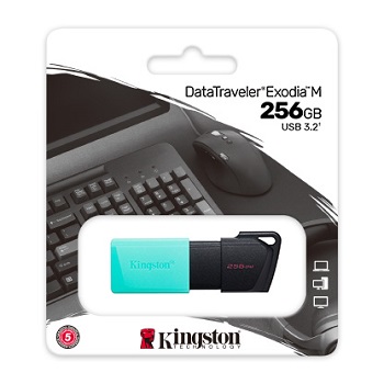 PENDRIVE 256GB KINGSTON EXODIA M GEN 1 BLACK