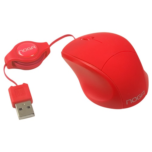 MOUSE USB NOGANET NGM418 RETRA. MINI ROJO