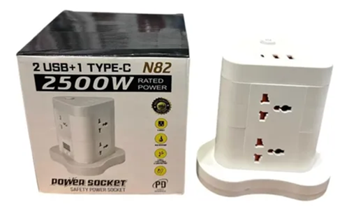 ZAPATILLA MULTITOMA 6 TOMAS + 2USB + USB-C VERTIC