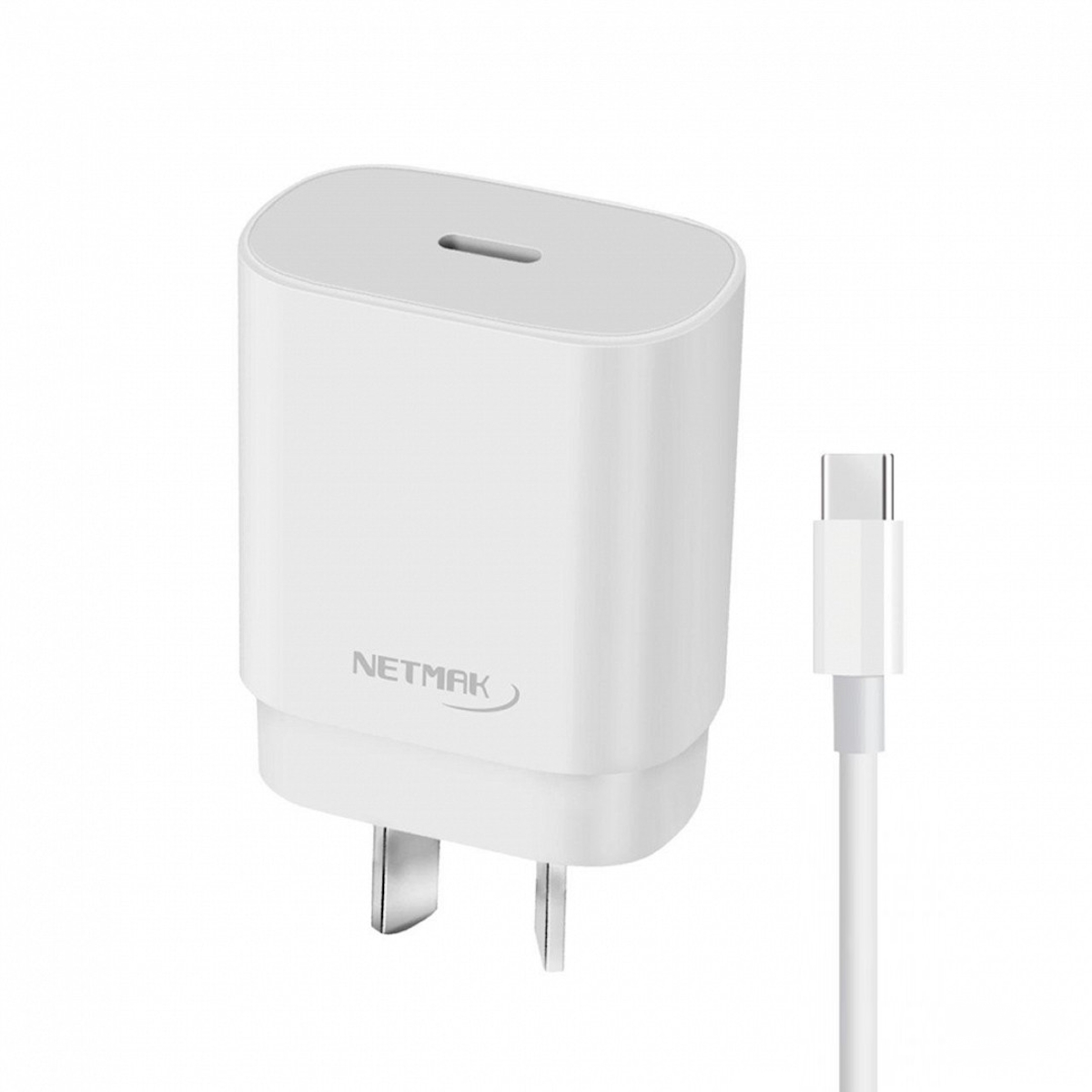 CARGADOR CELU C/CABLE NETMAK USB-C 30W CARGA RAP