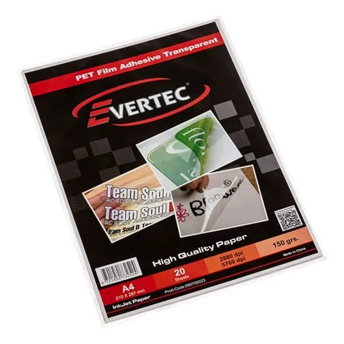 PAPEL 130G FOTO GLOSSY EVERTEC 100H ADHESIVO