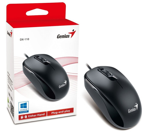 MOUSE USB GENIUS DX110 1200 DPI NEGRO