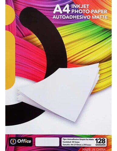 PAPEL 128G FOTO MATE OFFICE 50H AUTOADHESIVO