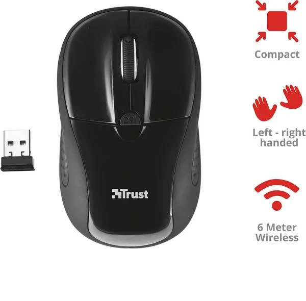 MOUSE WIRE TRUST PRIMO 1600DPI NEGRO