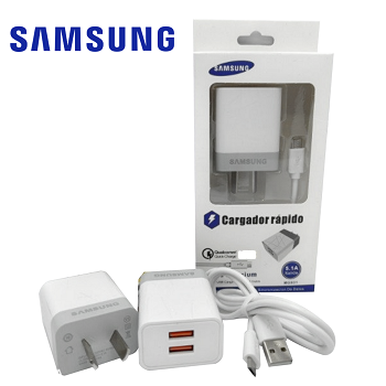CARGADOR CELU SAMSUNG 2USB+CABLE MICRO USB 5.1