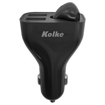 CARGADOR CELU P/AUTO KOLKE S/CABLE  2USB 2.4A+AURI