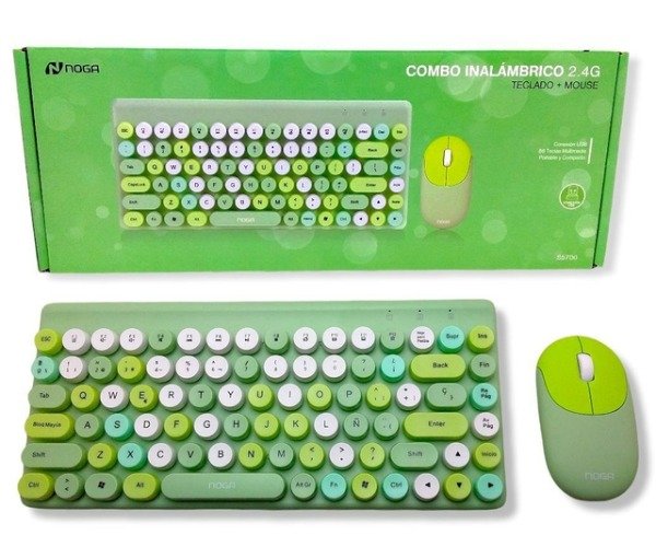 KIT TECLADO/MOUSE WIRE NOGA S5700 VERDE TECLA REDO