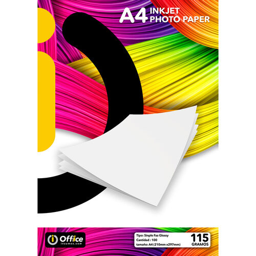 PAPEL 115G FOTO GLOSSY OFFICE 100H