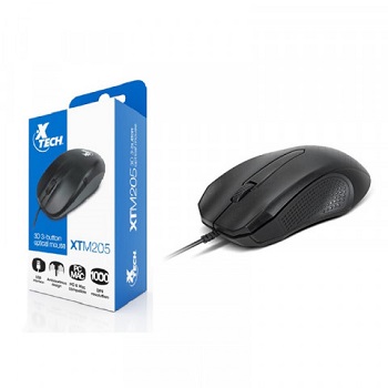 MOUSE USB XTECH XTM165 AMBIDIESTRO NEGRO