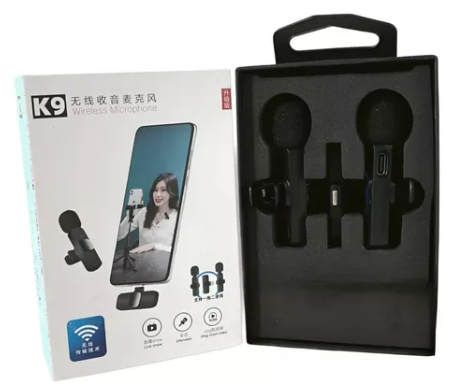 MICROFONO CORBATERO WIRE K9 DOBLE 4 EN 1 C/MICR/US